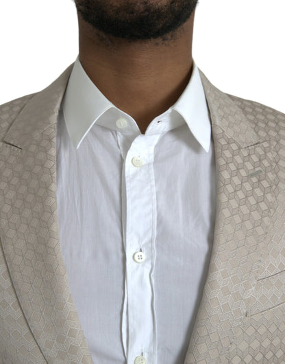 Dolce &amp; Gabbana Beige MARTINI Single Breasted Coat Blazer