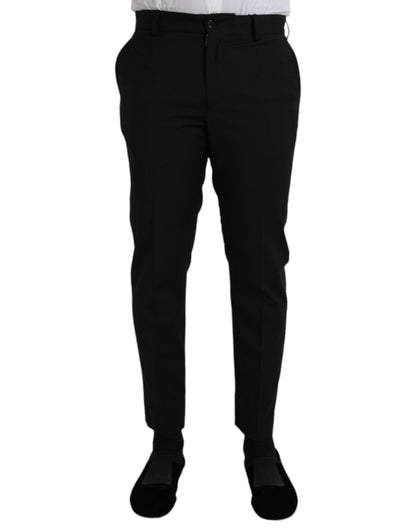 Dolce &amp; Gabbana Black Wool SlimFit Dress Formell Byxa