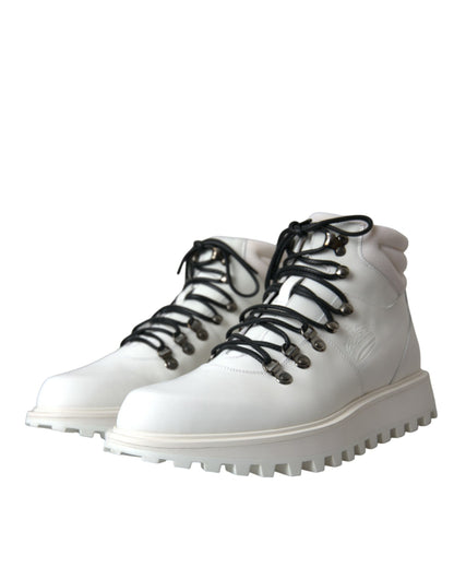 Dolce &amp; Gabbana White Vulcano Trekking Herr Ankel Boots Skor