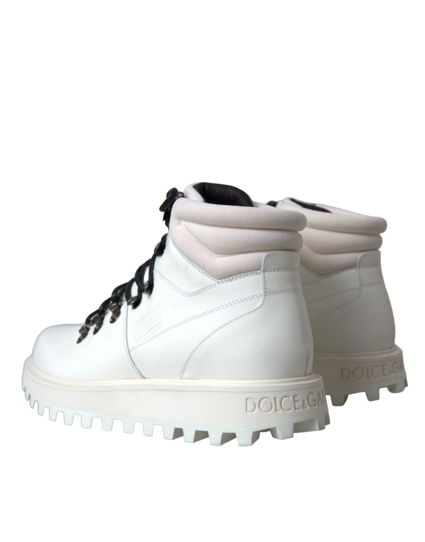 Dolce &amp; Gabbana White Vulcano Trekking Herr Ankel Boots Skor