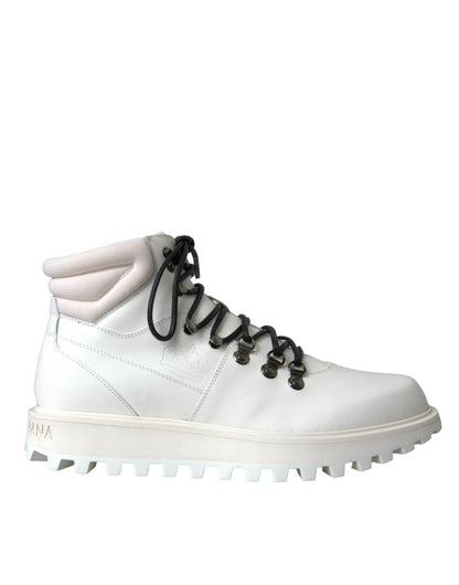 Dolce &amp; Gabbana White Vulcano Trekking Herr Ankel Boots Skor