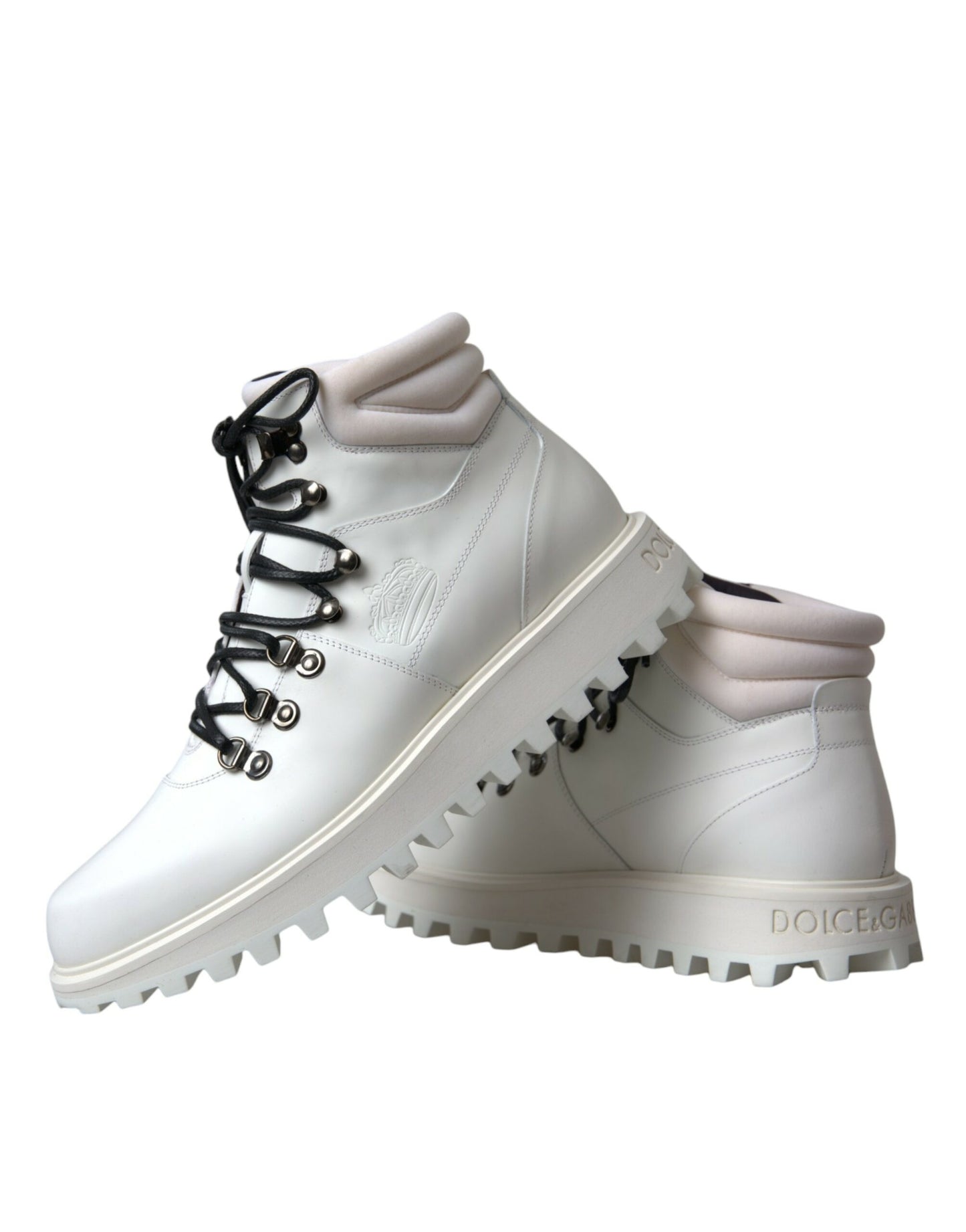 Dolce &amp; Gabbana White Vulcano Trekking Herr Ankel Boots Skor