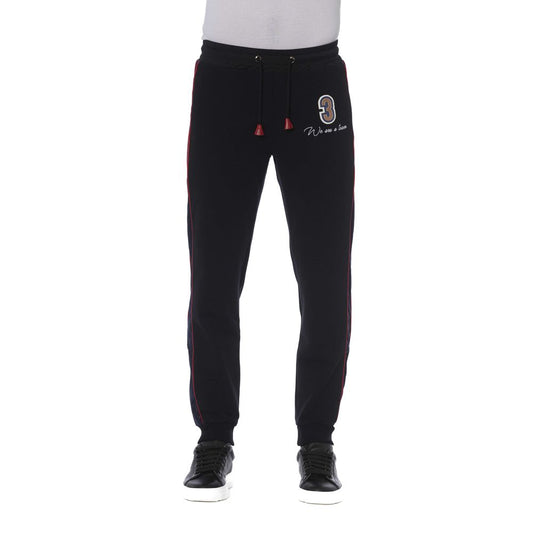 Trussardi Black Cotton Men Sports Byxa