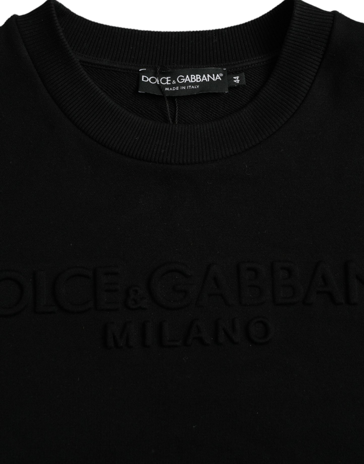 Dolce &amp; Gabbana Black Cotton Långärmad Sweatshirt Sweatshirt