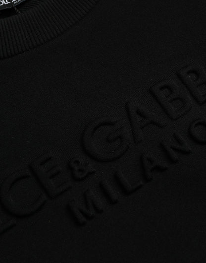 Dolce &amp; Gabbana Black Cotton Långärmad Sweatshirt Sweatshirt