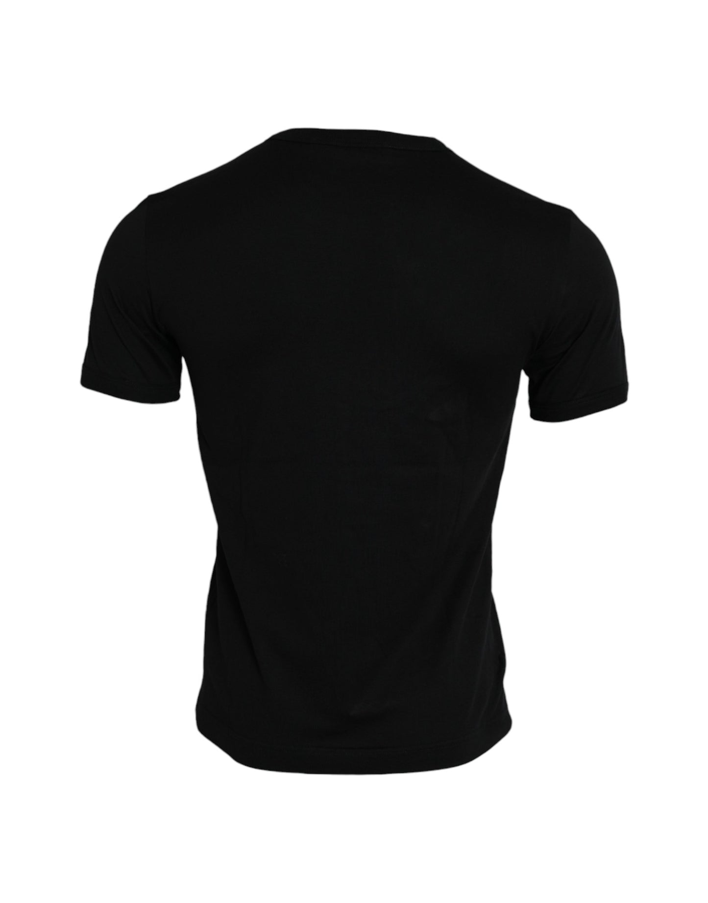 Camiseta de cuello redondo de algodón negra #DGFamily de Dolce &amp; Gabbana