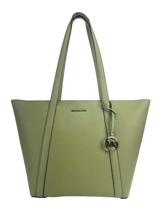 Michael Kors Large Pratt Shoulder Zip Tote Bag Light Sage