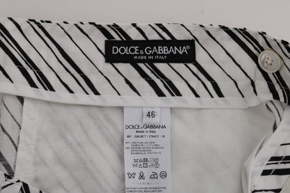 Dolce &amp; Gabbana eleganta randiga shorts i bomull och linne