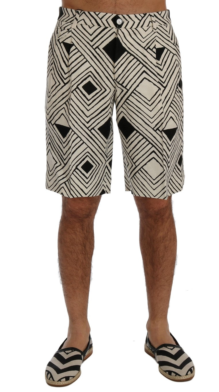 Dolce &amp; Gabbana Chic Randiga Casual Shorts - Hampa och linneblandning