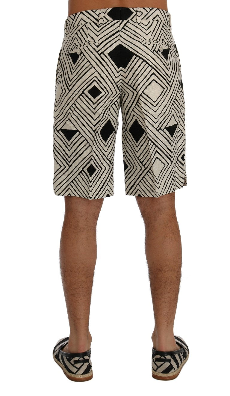 Dolce &amp; Gabbana Chic Randiga Casual Shorts - Hampa och linneblandning