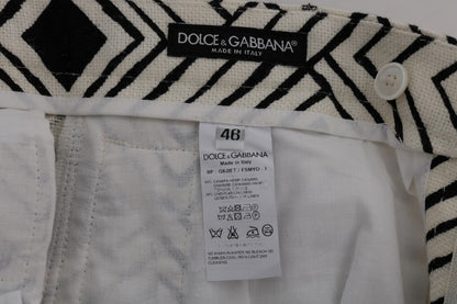 Dolce &amp; Gabbana Chic Randiga Casual Shorts - Hampa och linneblandning