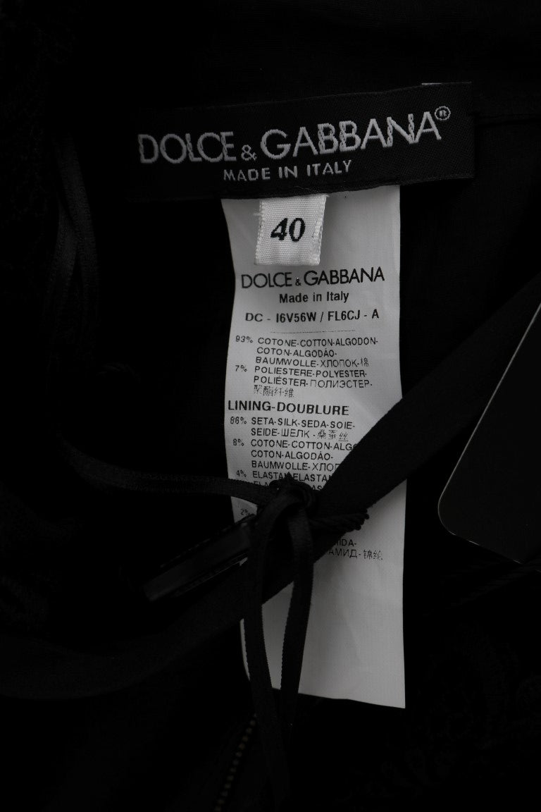 Dolce &amp; Gabbana Elegant svart fodralklänning med sidenfoder