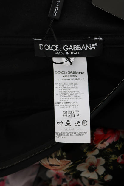 Dolce &amp; Gabbana Elegant Floral Shift-klänning i flerfärgad sidenblandning