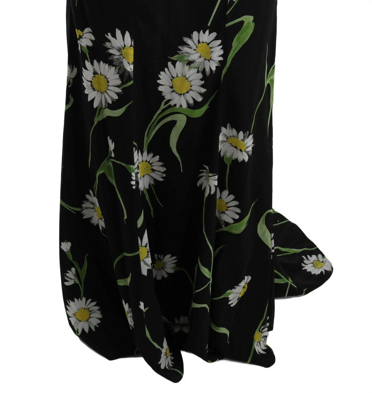 Dolce &amp; Gabbana Sunflower Print Full Längd Slida Klänning