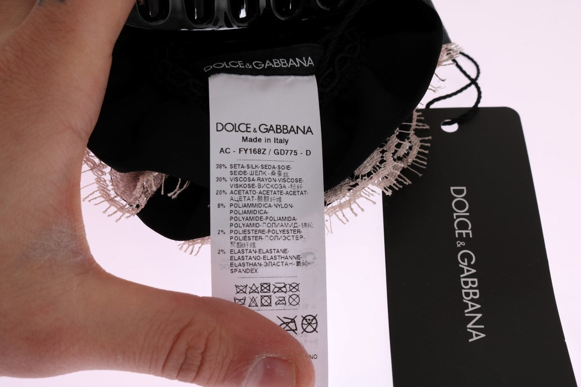 Dolce &amp; Gabbana Elegant blommig spetskristall hårklo