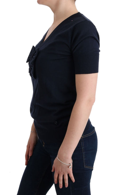 MARGHI LO' Elegant Blue Wool Top - Chic Everyday Elegance