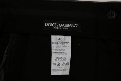 Dolce &amp; Gabbana eleganta formella byxor i grårandig ull