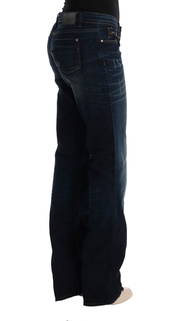 Costume National Elegant Blue Regular Fit Cotton Jeans