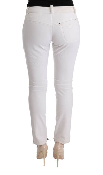 Ermanno Scervino Chic Pantalones blancos de algodón de corte slim