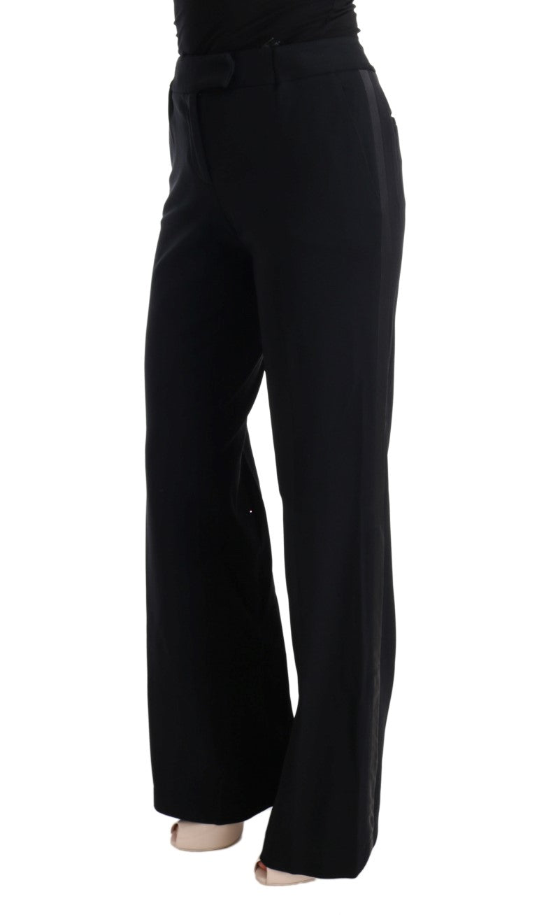 Ermanno Scervino Chic pantalones formales con corte de bota en negro