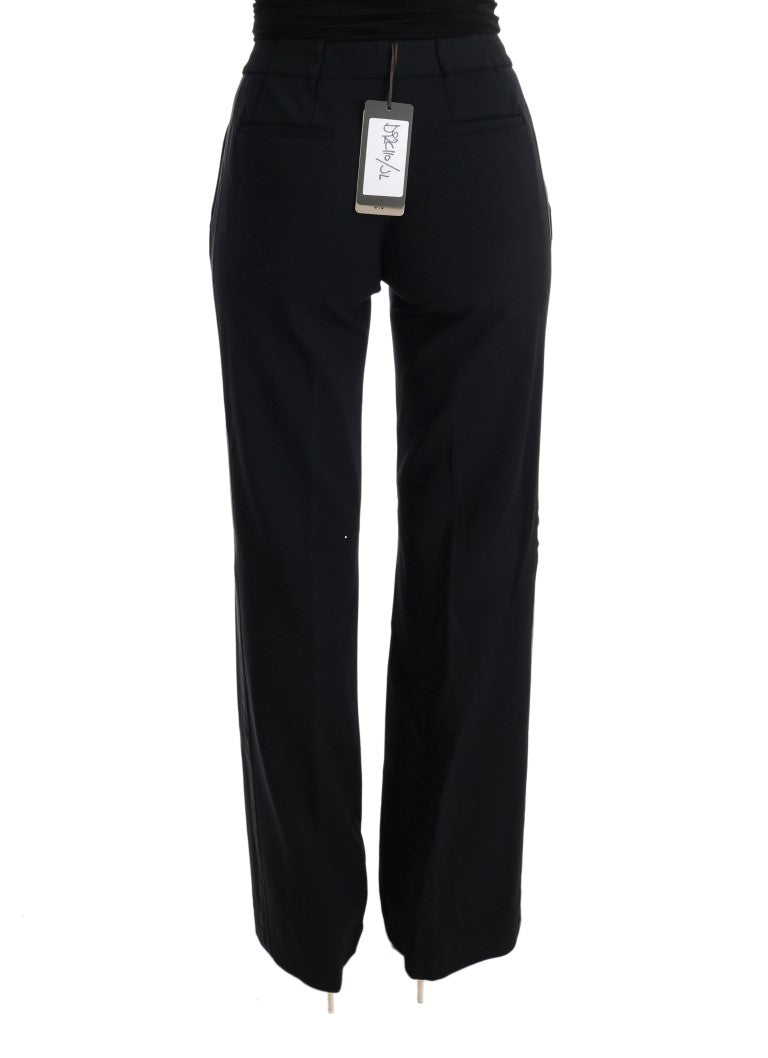 Ermanno Scervino Chic pantalones formales con corte de bota en negro