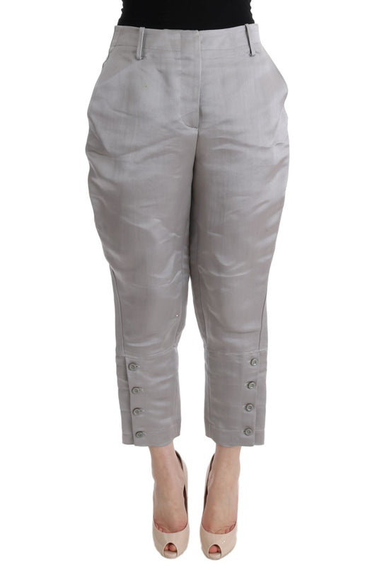 Pantalones de seda grises elegantes de Ermanno Scervino