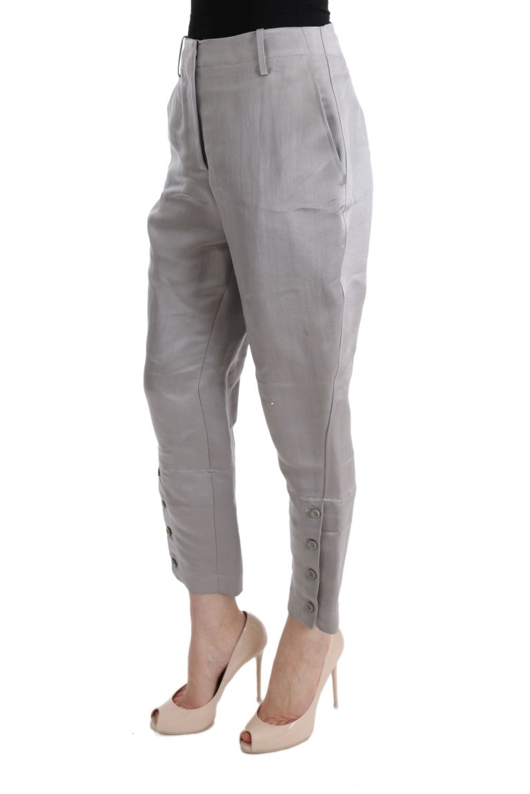 Pantalones de seda grises elegantes de Ermanno Scervino