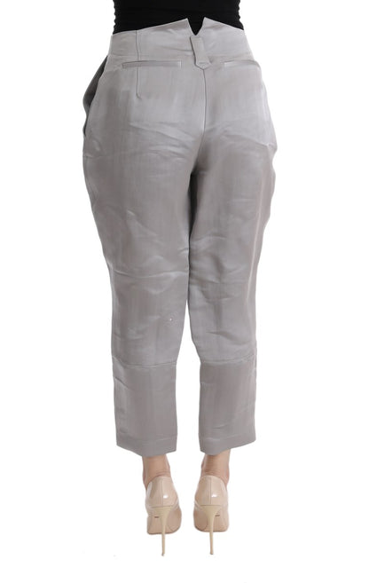 Pantalones de seda grises elegantes de Ermanno Scervino