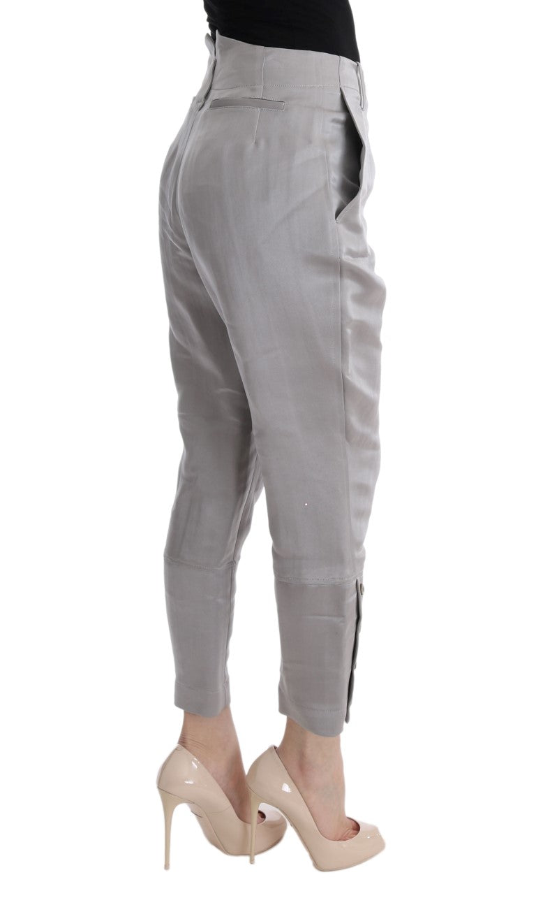 Pantalones de seda grises elegantes de Ermanno Scervino