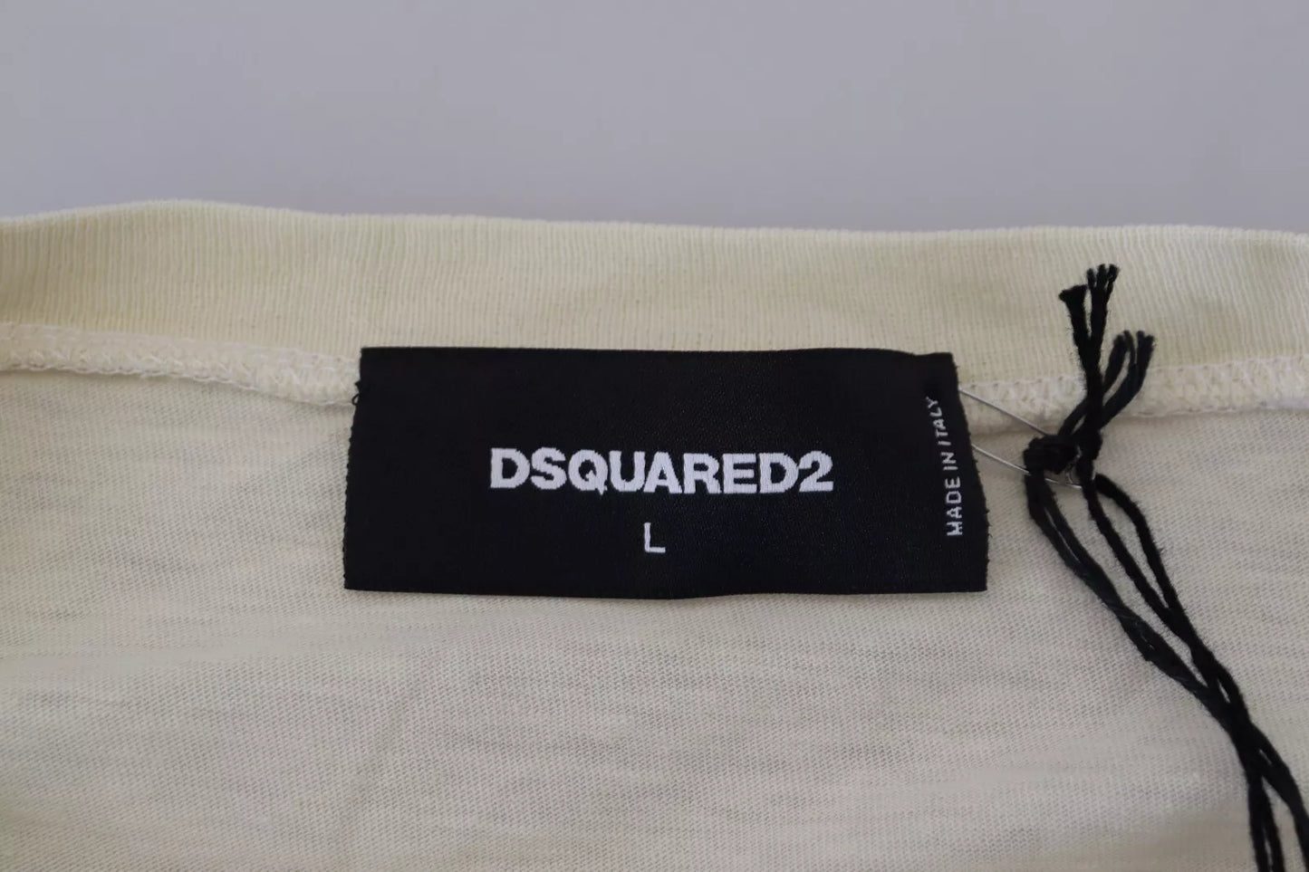 Dsquared² Beige bomullslinne långärmad tröja