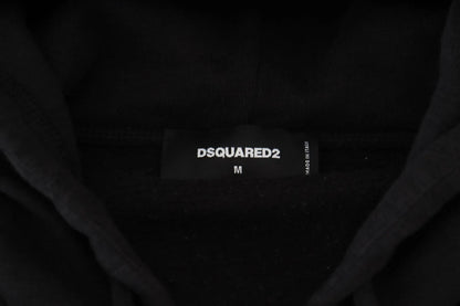 Dsquared² Svart utsmyckad huvtröja med dragkedja