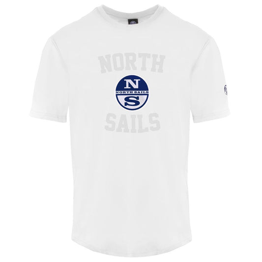 North Sails Vit T-shirt för män i bomull