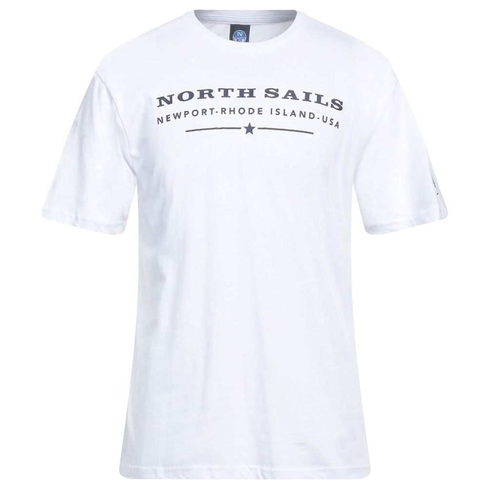 North Sails Elegant vit bomullst-shirt med tryck på bröstet