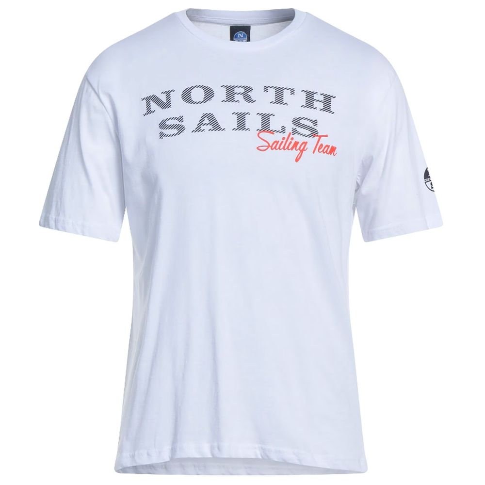 North Sails orörda t-shirt med logotyp i vit gummi