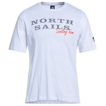 North Sails orörda t-shirt med logotyp i vit gummi