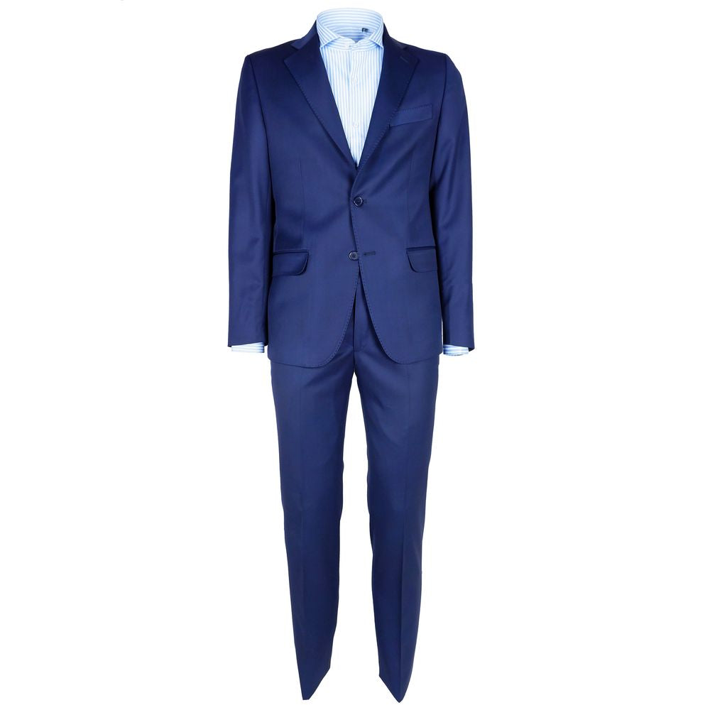 Made in Italy Blue Virgin Wool Men's Suit