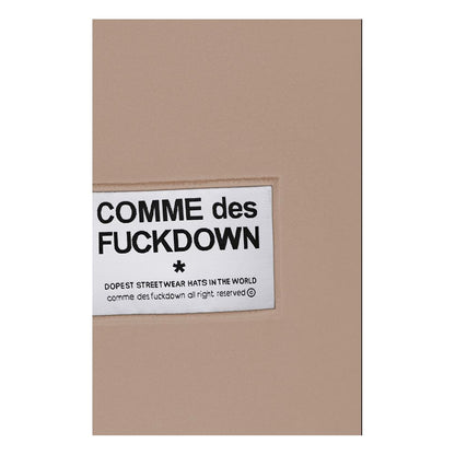 Comme Des Fuckdown Chic Beige Träningsbyxor i bomull med slitna detaljer