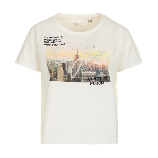 Fred Mello Bländande Rhinestone Graphic White Tee