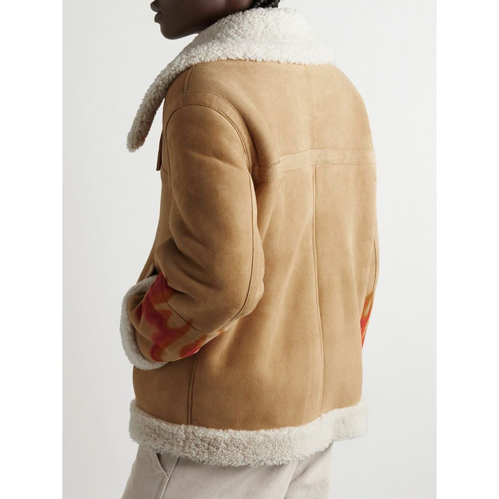 Palm Angels Flame Accent Shearling Jacka i mocka