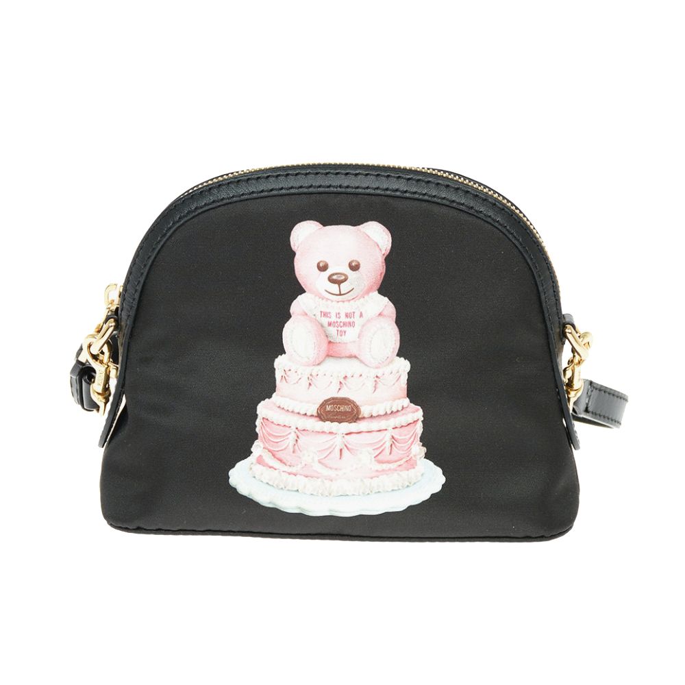 Moschino Couture Chic Teddy Bear Print Clutch med kalvskinnsrem