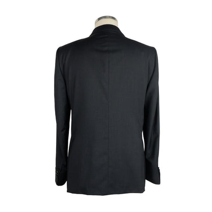 Made in Italy Black Wool Men Suit