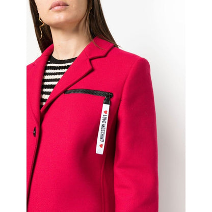 Love Moschino Chic rosa yllerock med logotypdetaljer