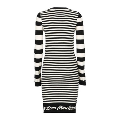 Vestido elegante de punto a rayas con mangas largas de Love Moschino