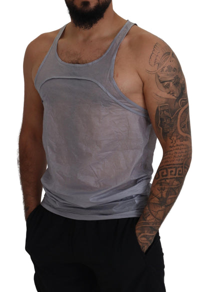 Dsquared² Light Gray Cotton Sleeveless Tank Men Top T-shirt