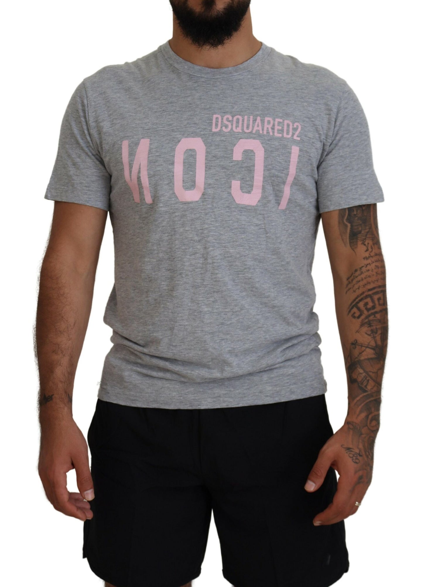 Dsquared² grå logotyp bomull kortärmad T-shirt med rund hals