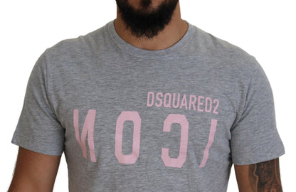 Dsquared² grå logotyp bomull kortärmad T-shirt med rund hals