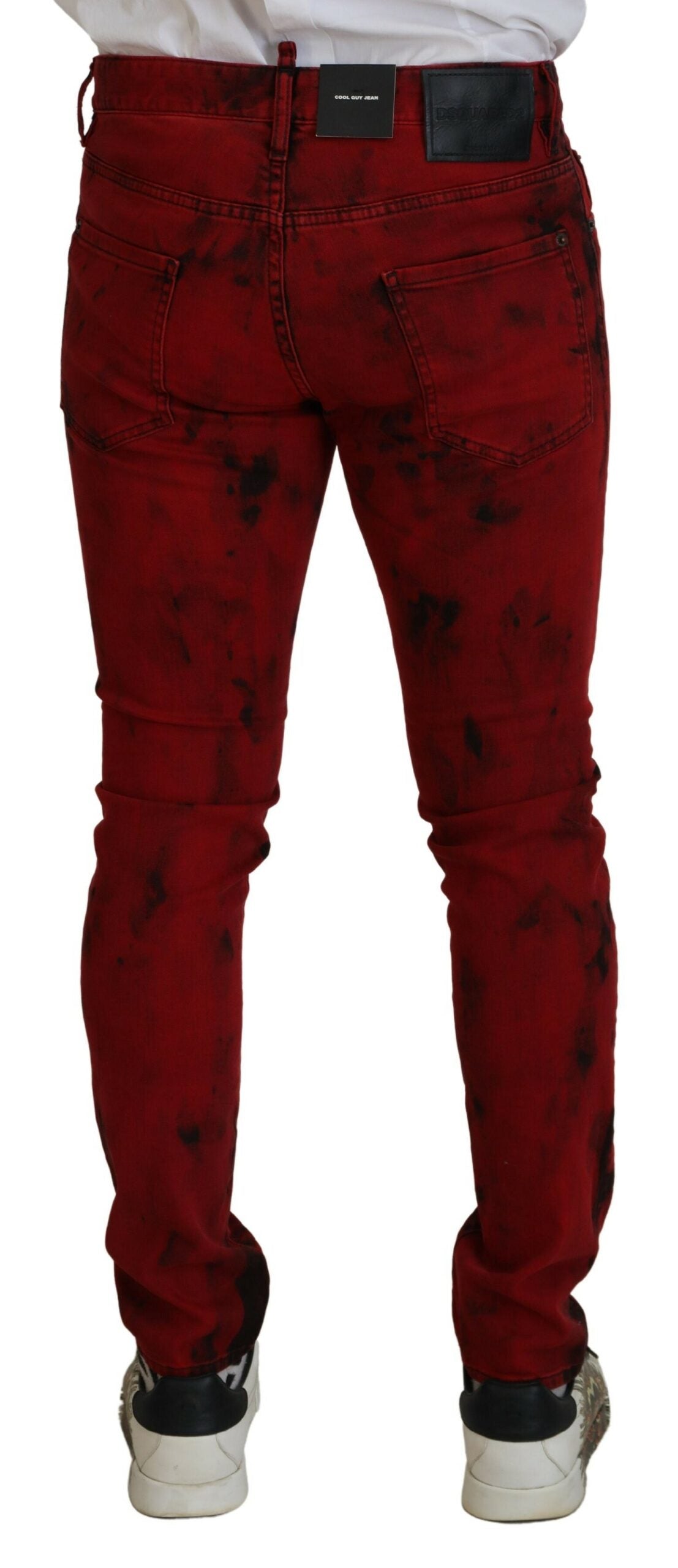 Dsquared² Röd bomull Tie Dye Skinny Casual Men denim jeans