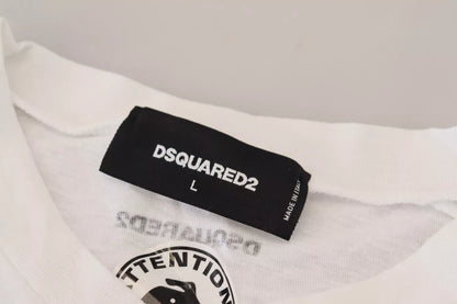 Dsquared² vit bomullslinne långärmad tröja