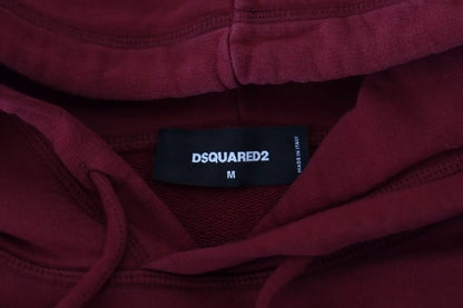 Dsquared² Rödbrun bomull Tröja med huva med tryck