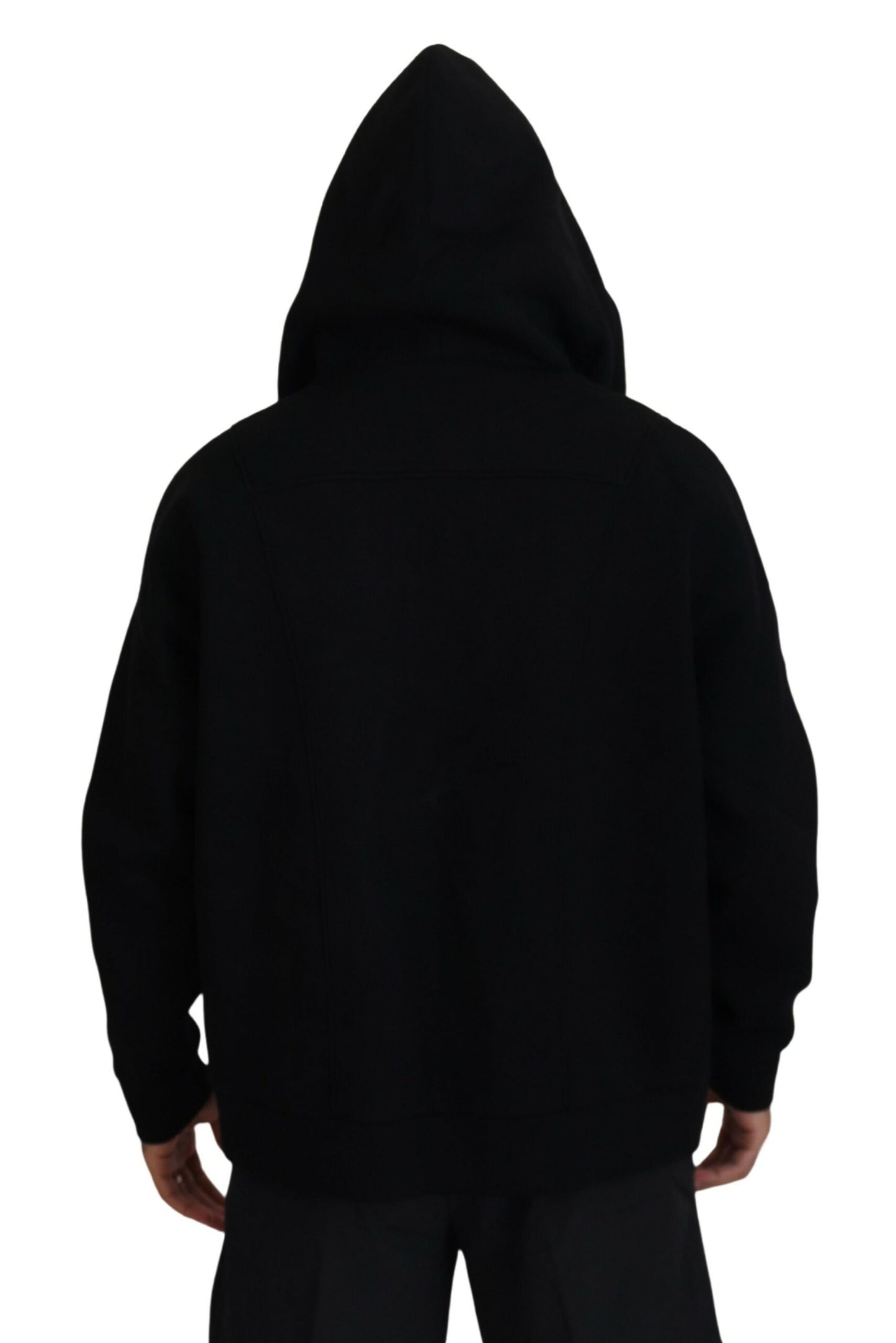 Dsquared² Svart Hooded Printed Sweater Double Zip Sweater